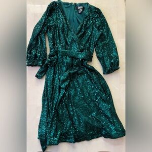 DKNY | Sequin Emerald Green Dress.  Size 6
